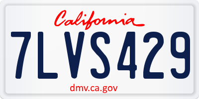 CA license plate 7LVS429