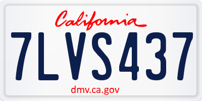 CA license plate 7LVS437