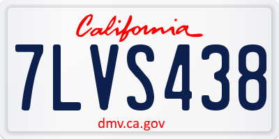 CA license plate 7LVS438