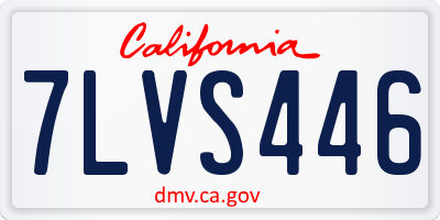 CA license plate 7LVS446