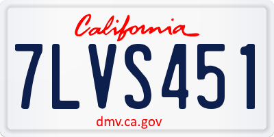 CA license plate 7LVS451