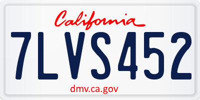 CA license plate 7LVS452