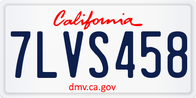 CA license plate 7LVS458
