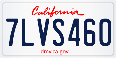 CA license plate 7LVS460