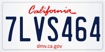 CA license plate 7LVS464