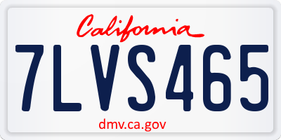 CA license plate 7LVS465