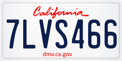 CA license plate 7LVS466