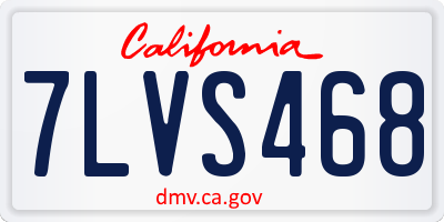 CA license plate 7LVS468