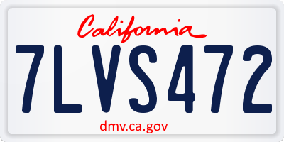 CA license plate 7LVS472