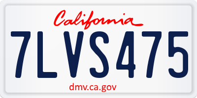 CA license plate 7LVS475