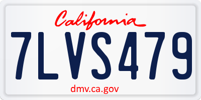 CA license plate 7LVS479