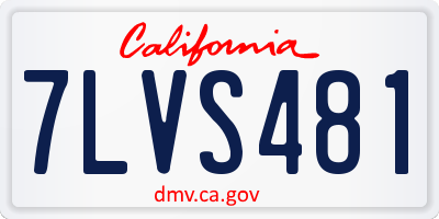 CA license plate 7LVS481