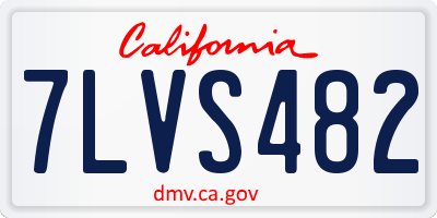 CA license plate 7LVS482