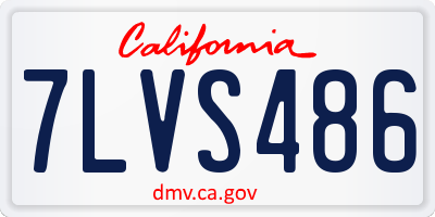 CA license plate 7LVS486