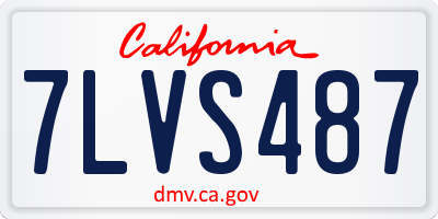 CA license plate 7LVS487
