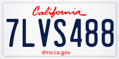 CA license plate 7LVS488