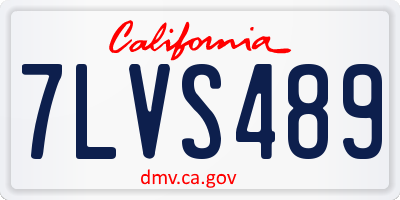 CA license plate 7LVS489