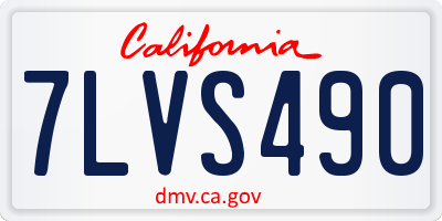 CA license plate 7LVS490