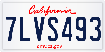 CA license plate 7LVS493