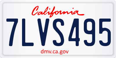 CA license plate 7LVS495