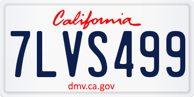 CA license plate 7LVS499
