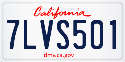 CA license plate 7LVS501
