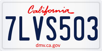 CA license plate 7LVS503