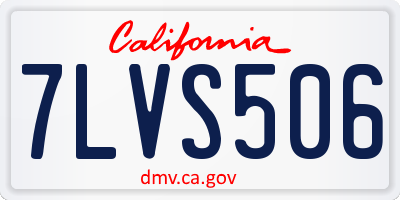 CA license plate 7LVS506