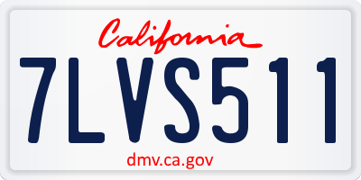 CA license plate 7LVS511