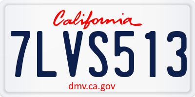 CA license plate 7LVS513