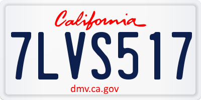 CA license plate 7LVS517