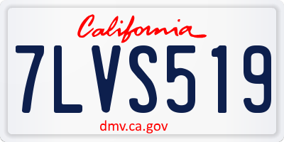 CA license plate 7LVS519