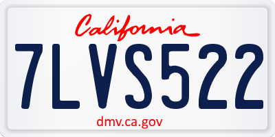 CA license plate 7LVS522