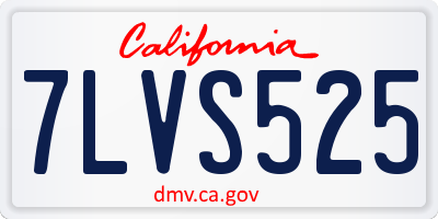 CA license plate 7LVS525