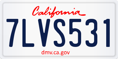 CA license plate 7LVS531