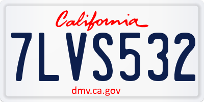 CA license plate 7LVS532