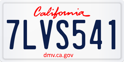 CA license plate 7LVS541