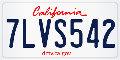 CA license plate 7LVS542