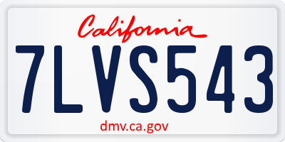 CA license plate 7LVS543