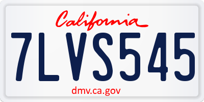 CA license plate 7LVS545