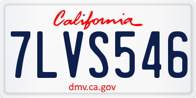 CA license plate 7LVS546