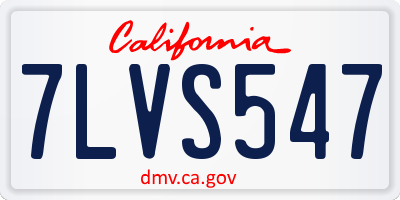 CA license plate 7LVS547