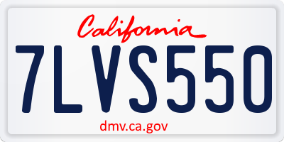 CA license plate 7LVS550