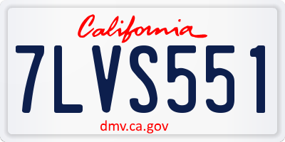 CA license plate 7LVS551