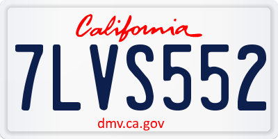 CA license plate 7LVS552
