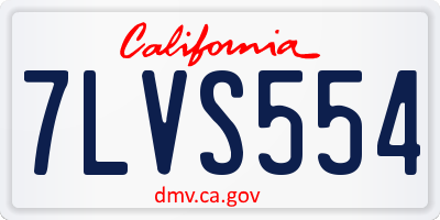 CA license plate 7LVS554