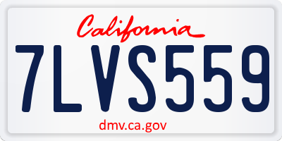 CA license plate 7LVS559
