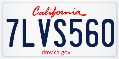 CA license plate 7LVS560
