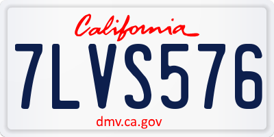 CA license plate 7LVS576
