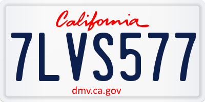 CA license plate 7LVS577